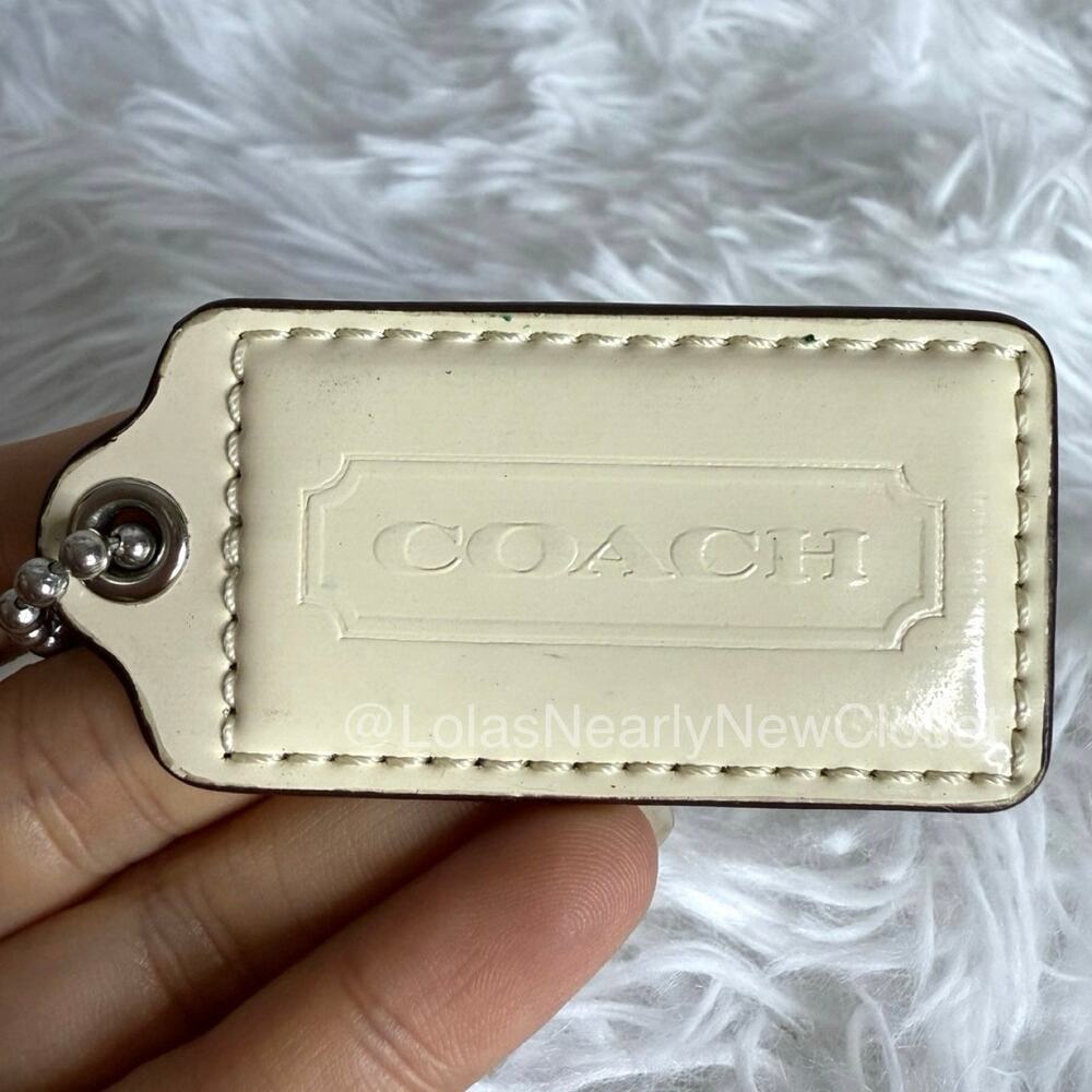 2" COACH Patent Leather Fob Bag Charm Hang tag Hangtag